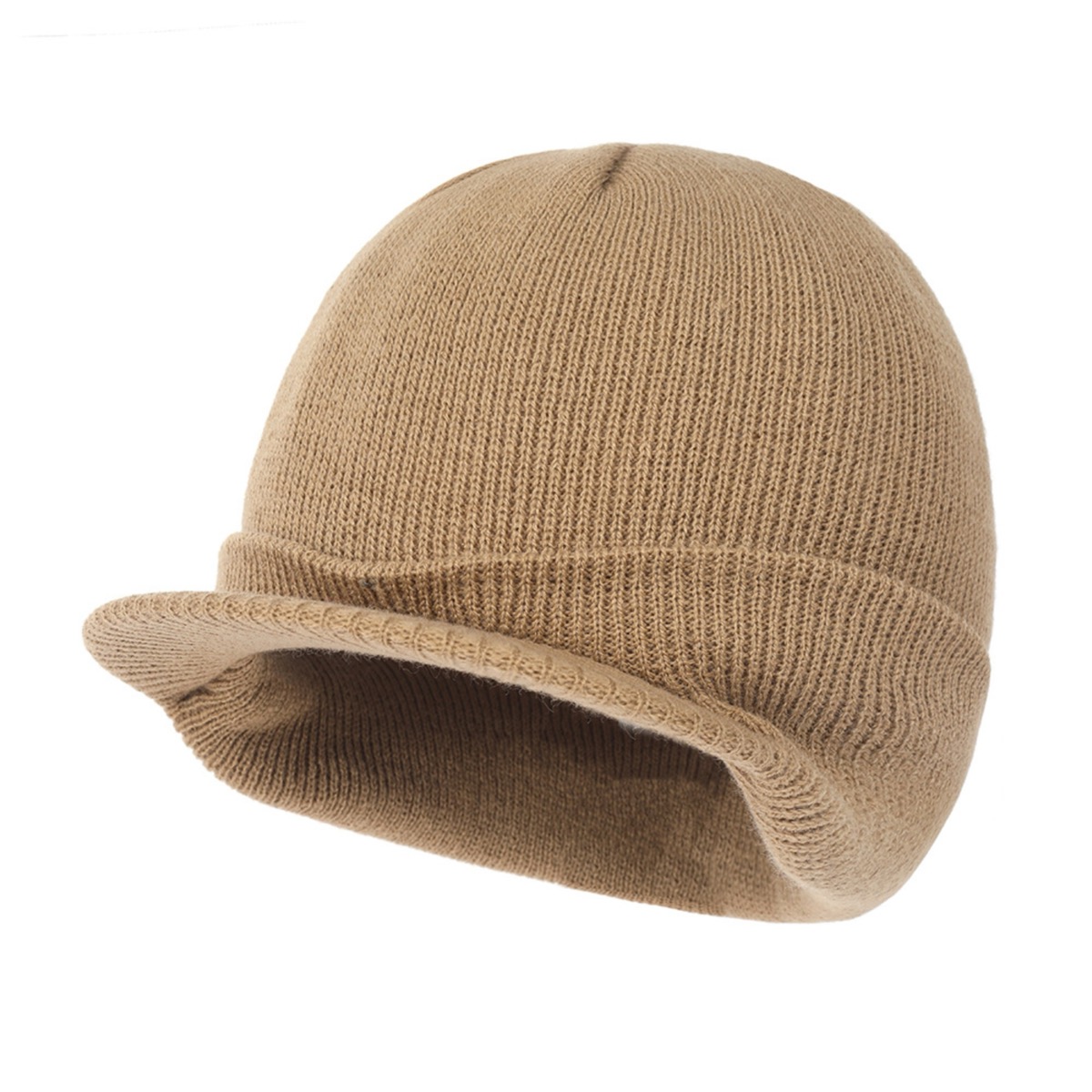 Classic Men's Knit Beanie with Brim for Cold Weather 7