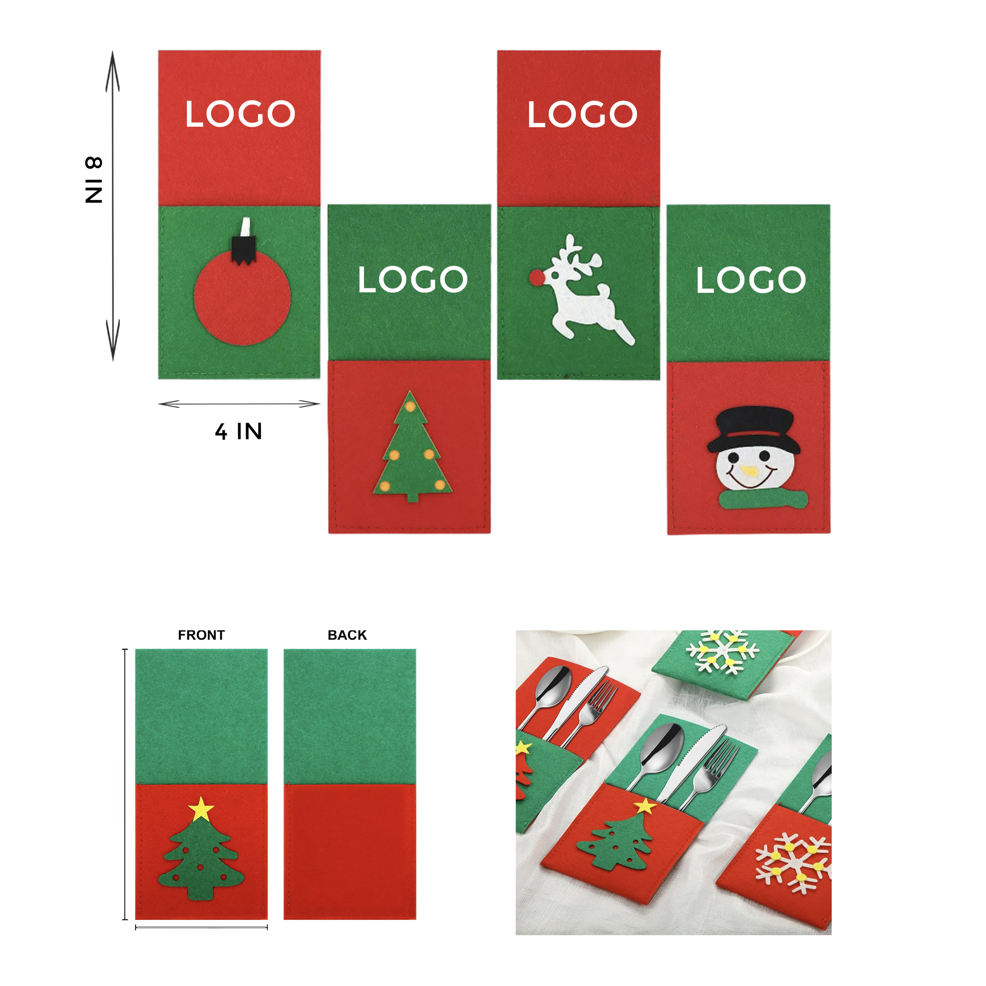 MOQ 10 PCS Christmas Cutlery Storage Bag 2