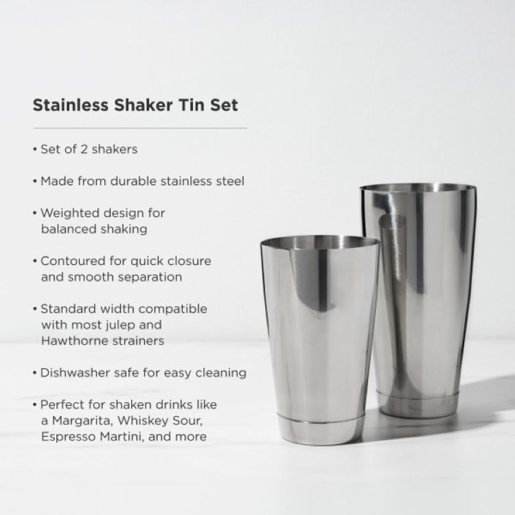 Viski® Stainless Shaker Tin Set 9