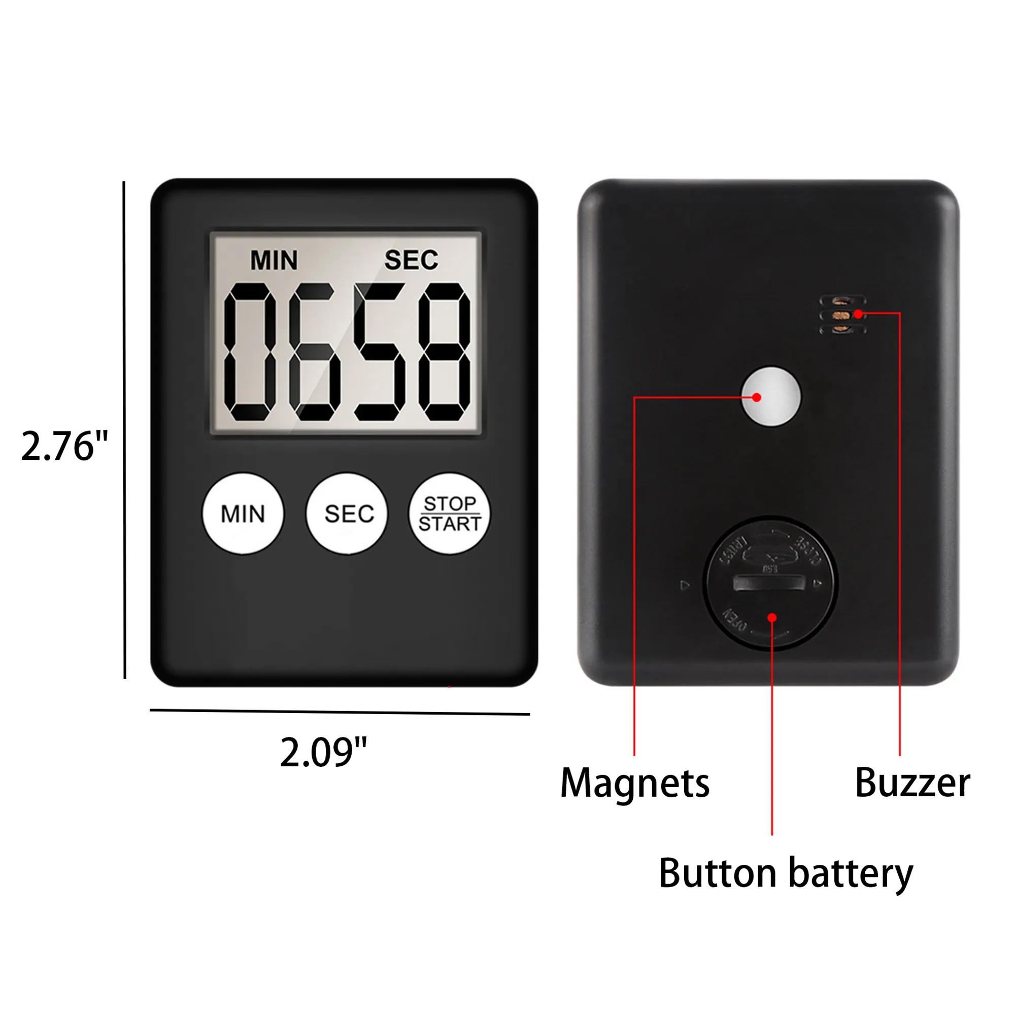 Digital Timer With Magnetic Backing 3