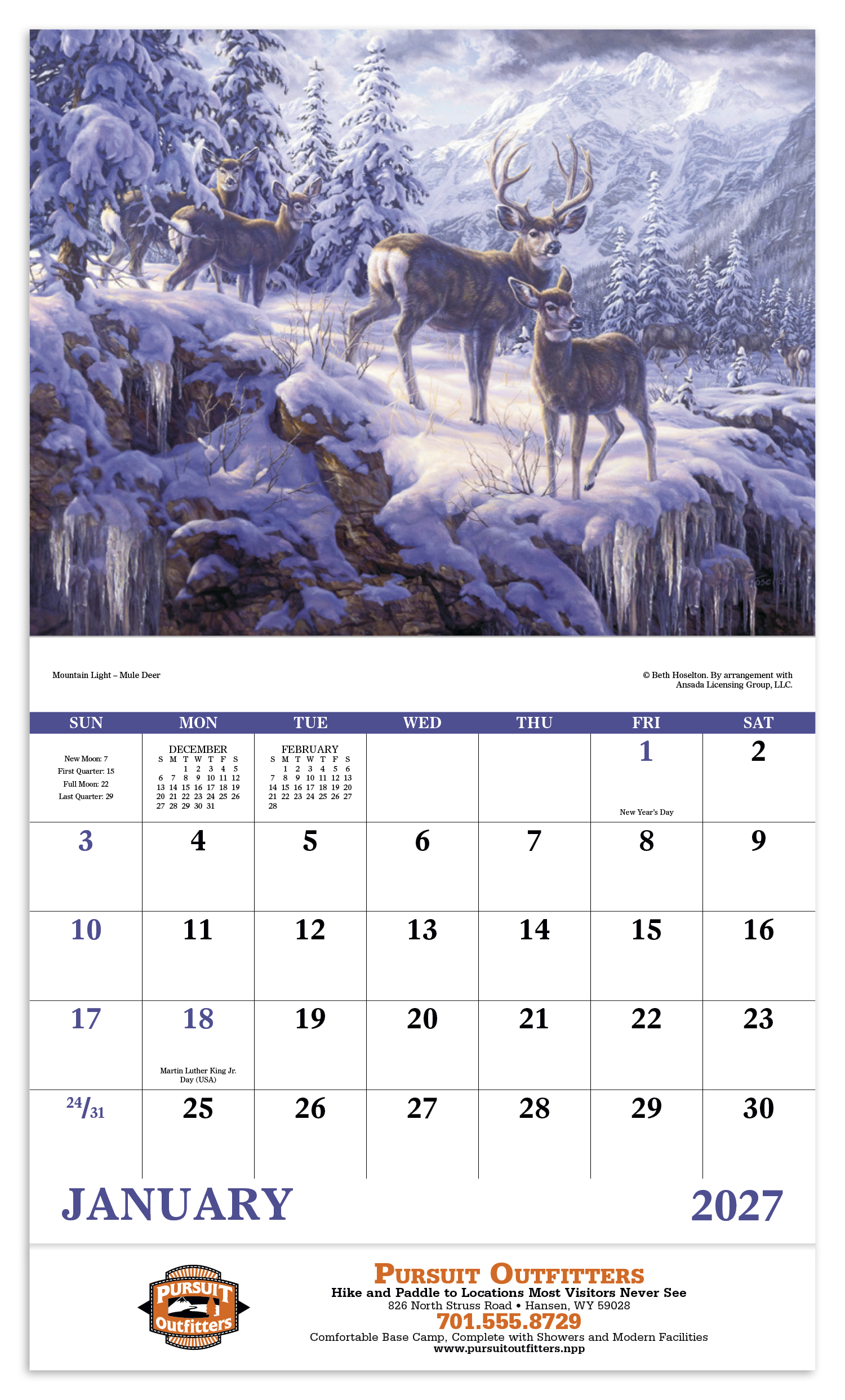Good Value™ Wildlife Canvas - Stapled Calendar 6