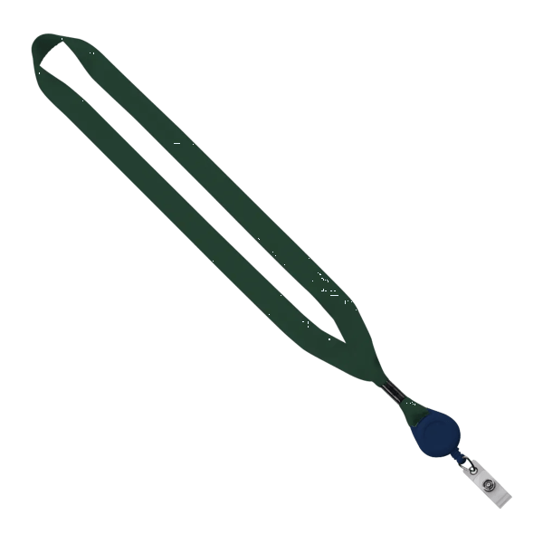3/4" Polyester Lanyard with Metal Crimp & Retractable Badge Reel 312