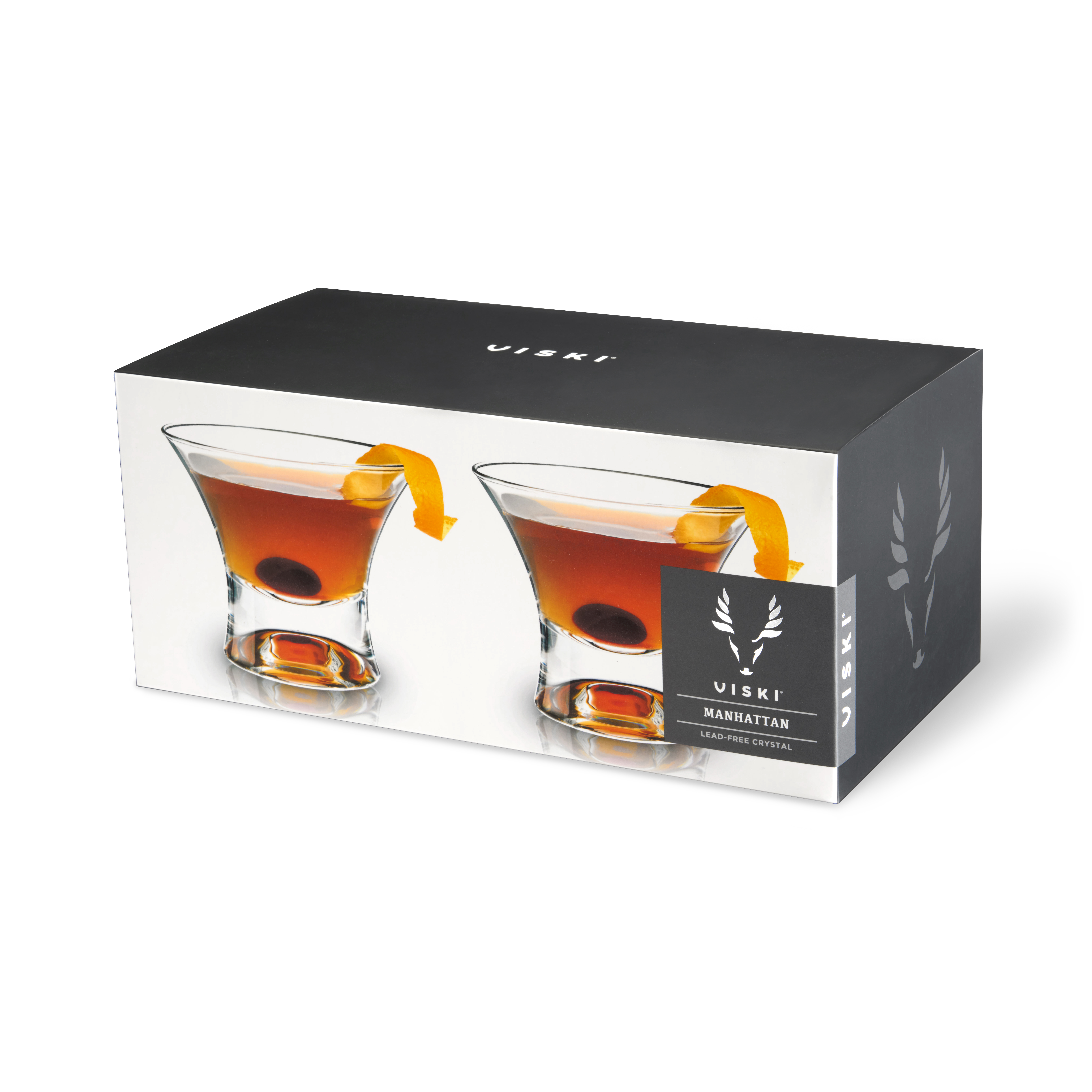 Viski® Crystal Manhattan Glass, set of 2 3