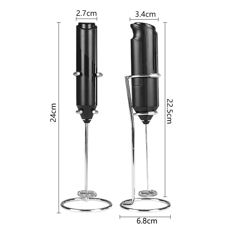 Electric Milk Frother Handheld with Stainless Steel Stand 3