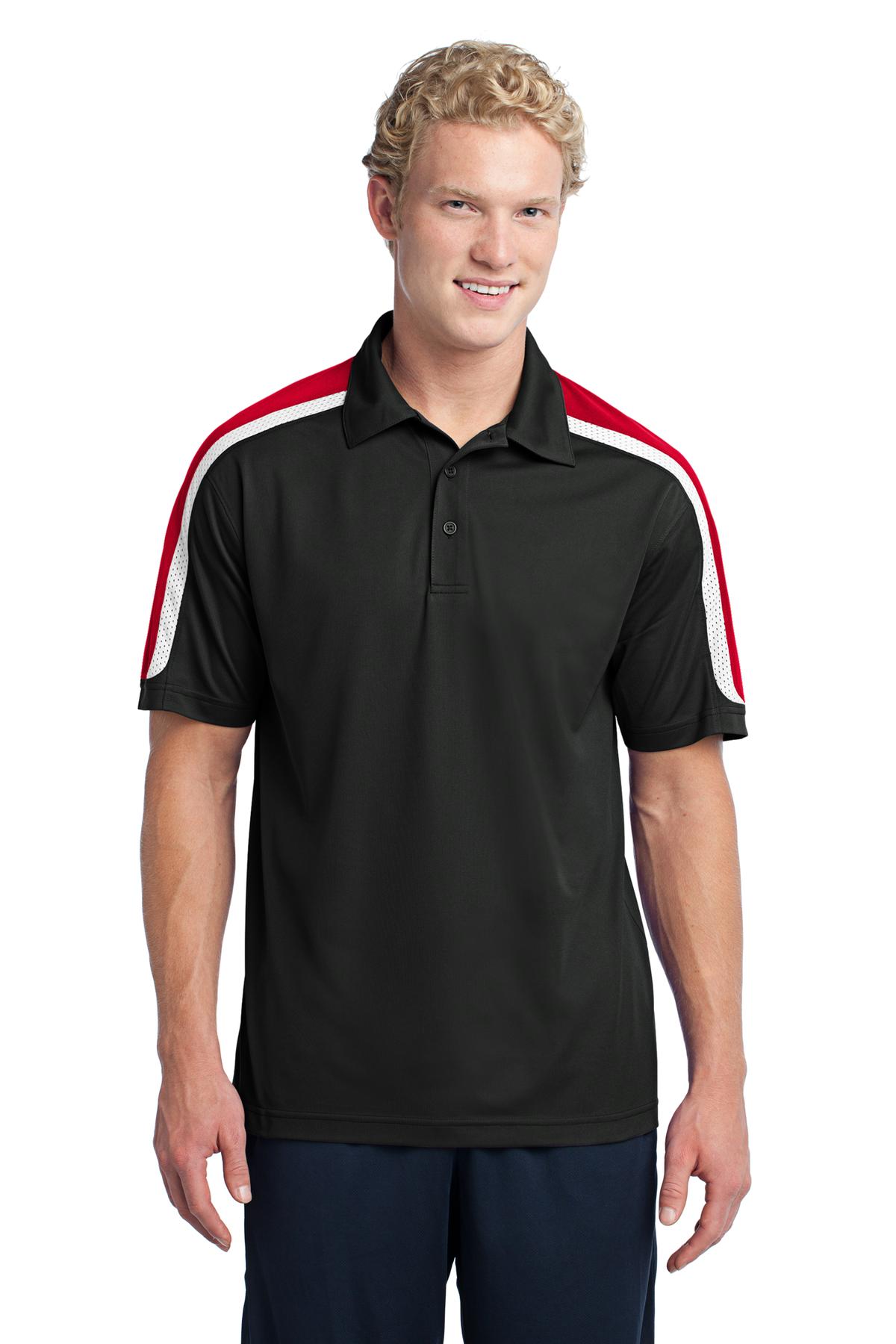 Sport-Tek Tricolor Shoulder Micropique Sport-Wick Polo. ST658 2