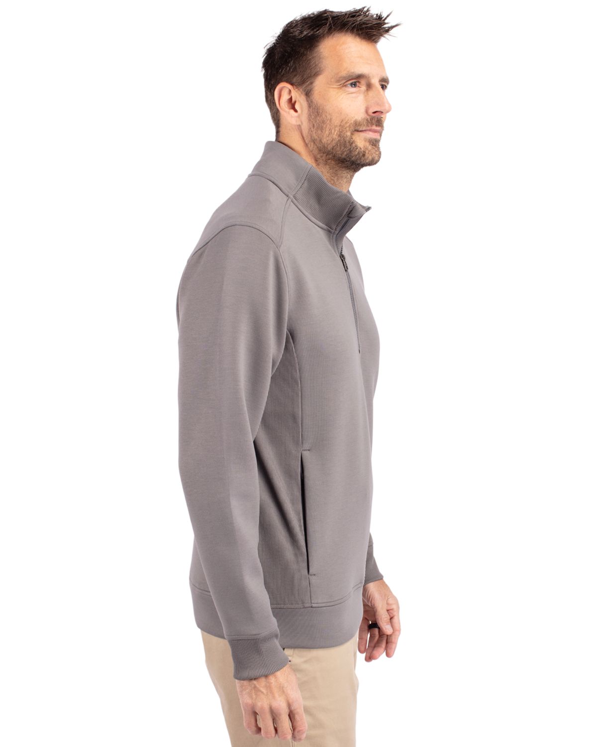 Cutter & Buck Roam Recycled Buttery-Soft Knit Mens Quarter Zip Jacket 8