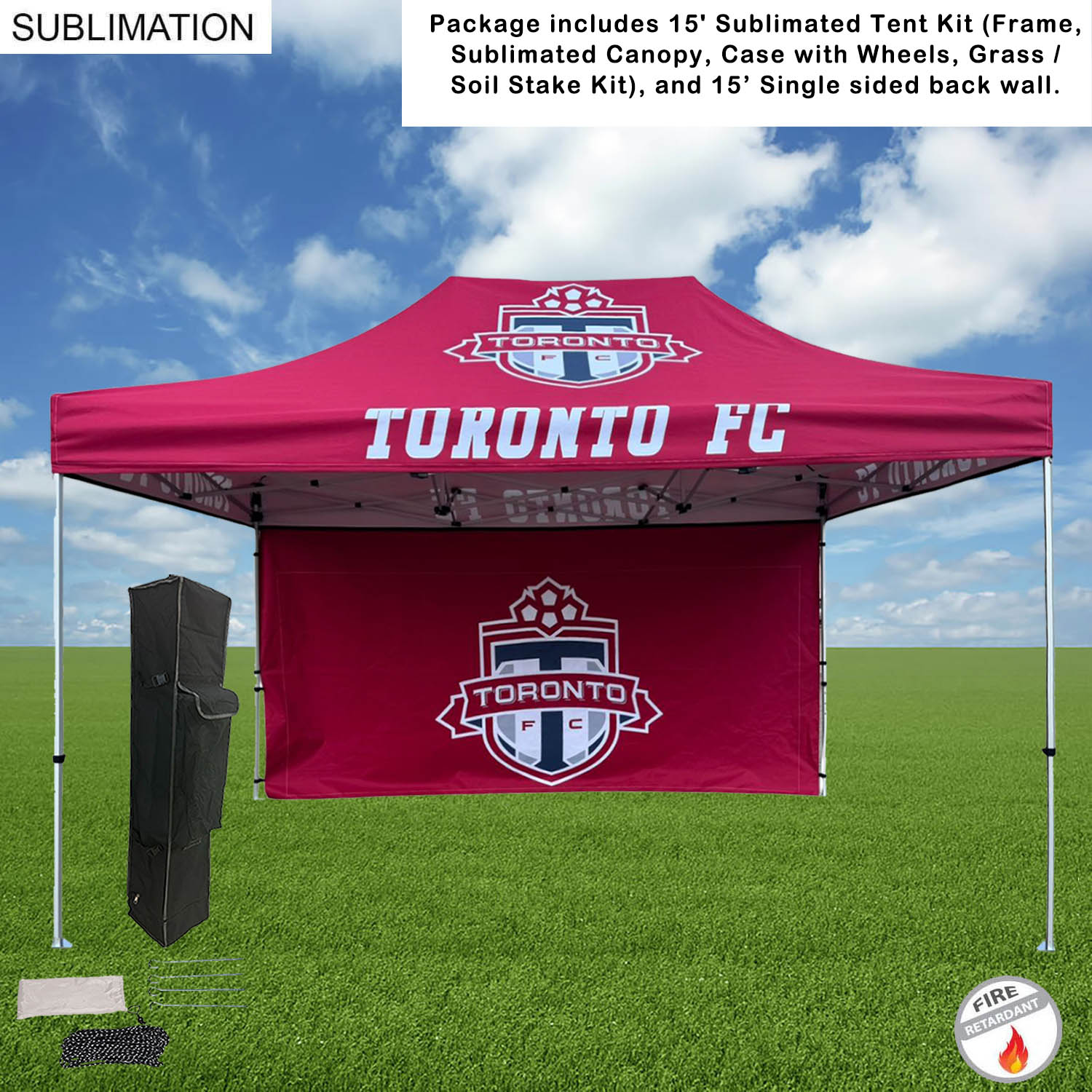 Tent Backwall Package, 15' Sublimated Tent Kit and 15' Full single sided backwall 31