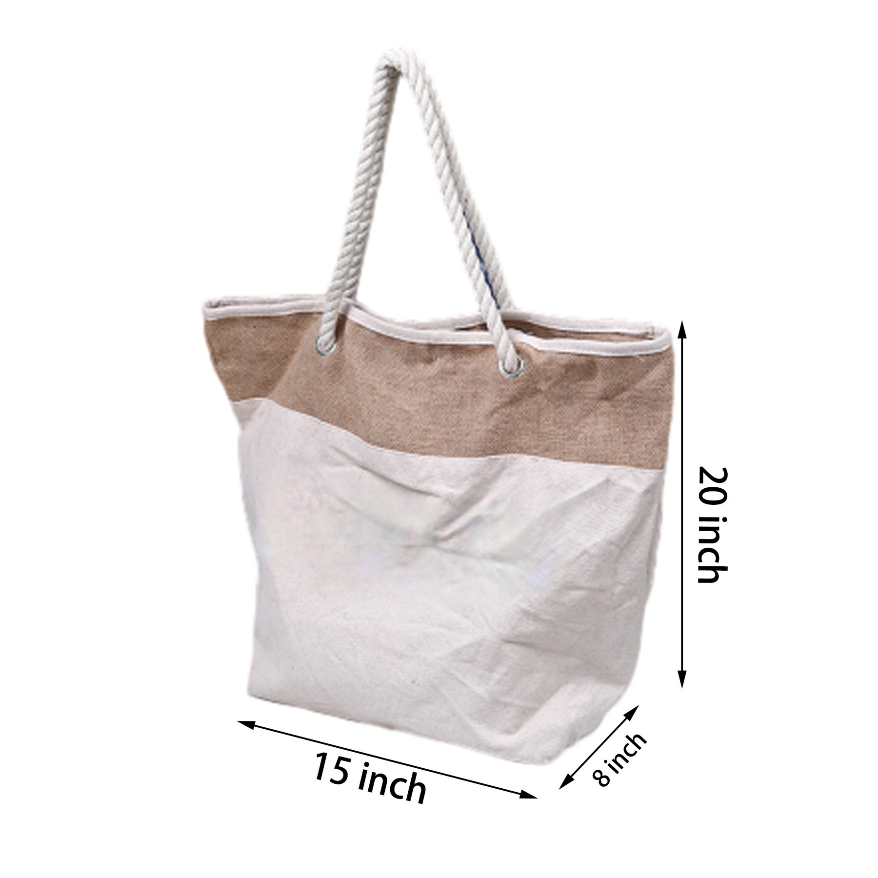 Cotton Canvas Rope Tote Bag, custom tote bag with logo imprint 3
