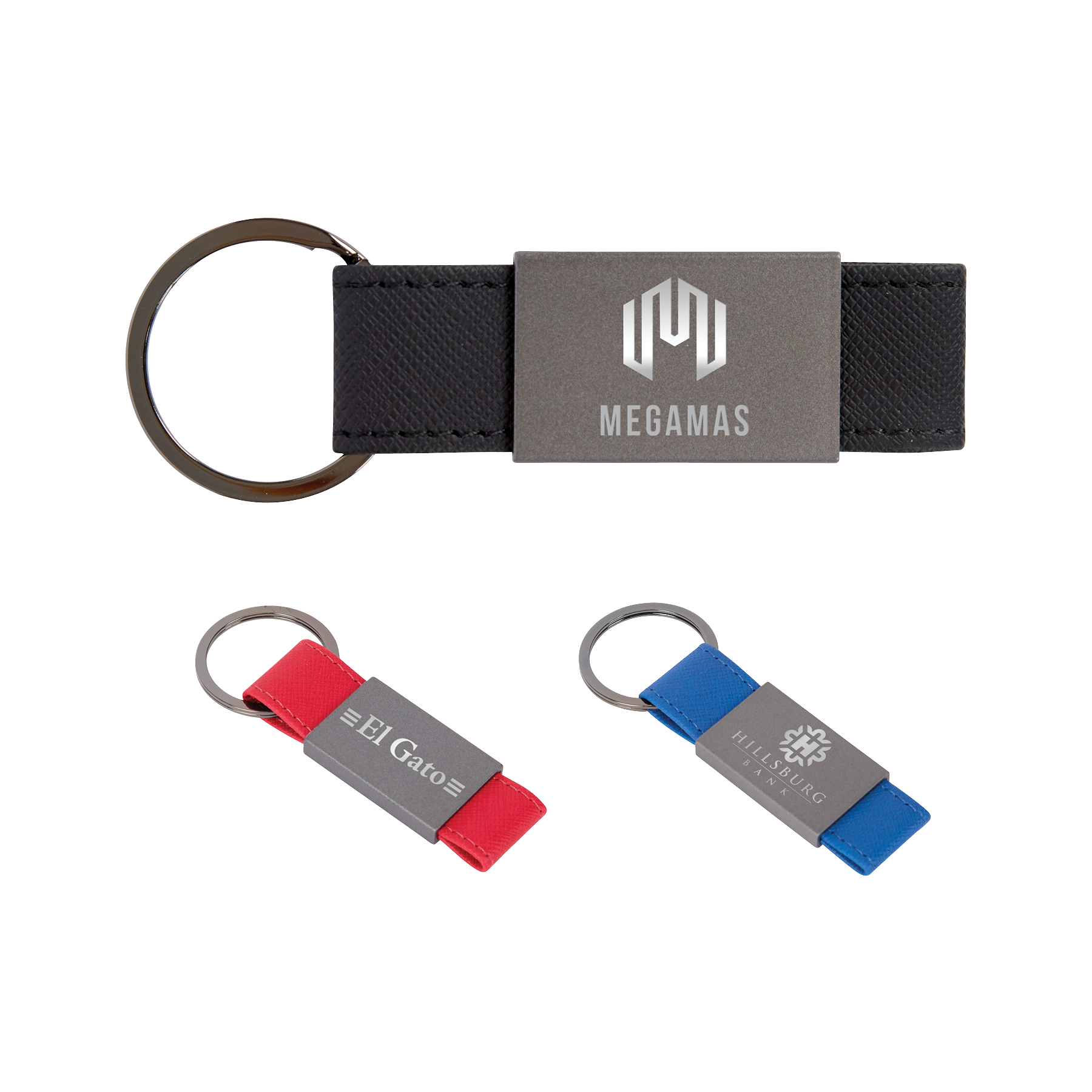 Boyd Aluminum & Leatherette Keyring 4