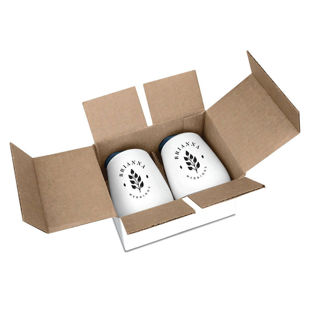 Halcyon® 12 oz. Stainless Steel Wine Glass with Acrylic Lid - Gift Set 6