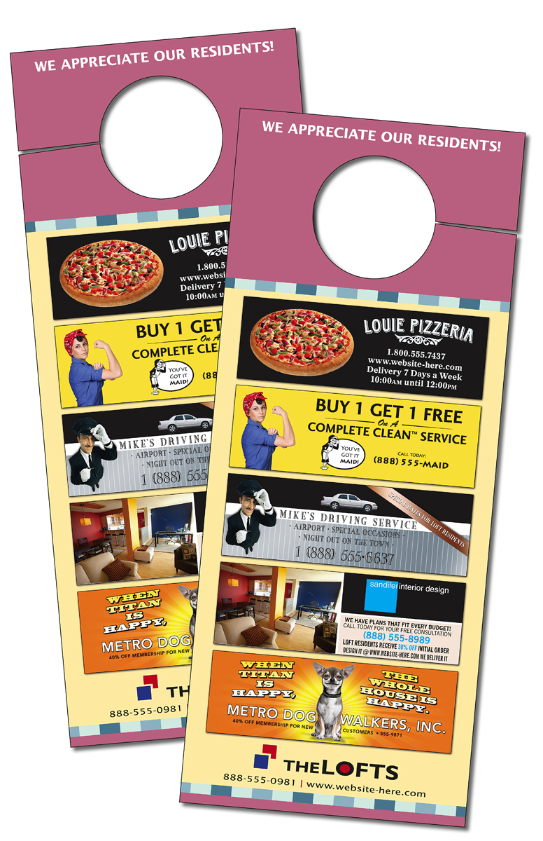 Door Hanger - 3.5x8.5 Extra-Thick UV-Coated (1S) with Slit - 14 pt. 2