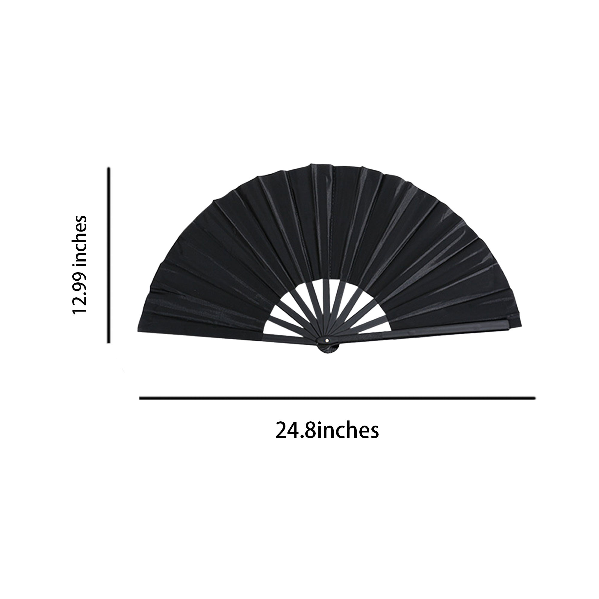 Heavy-Duty Plastic-Reinforced Taffeta Kung Fu Fan with Ribbed Structure 1