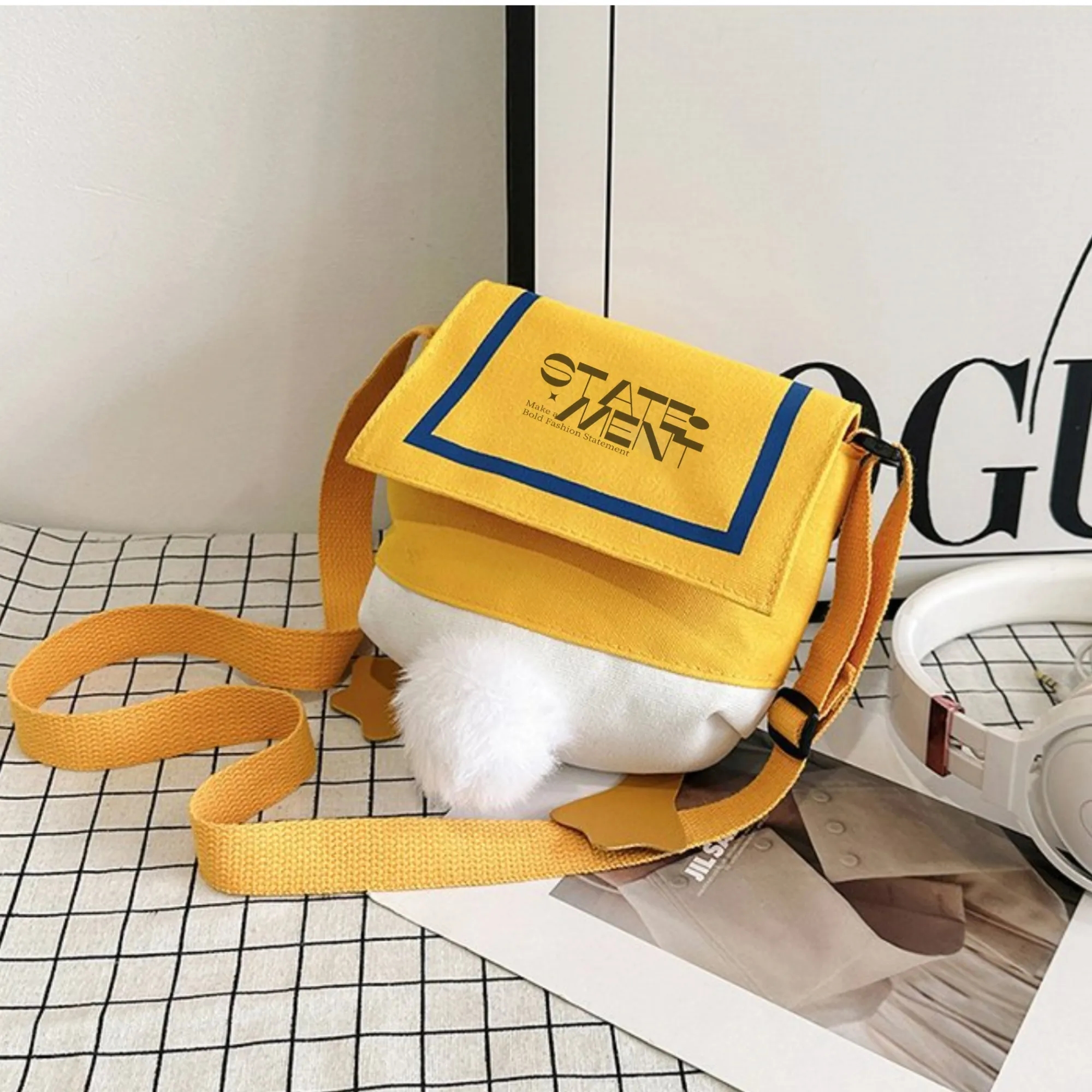 Adorable Duck Butt Canvas Back-to-School Shoulder Bag 2