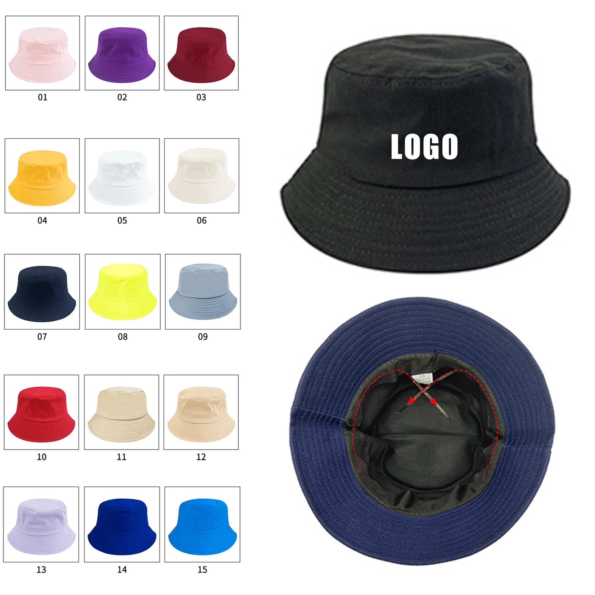 Foldable Cotton Bucket Hats MOQ 50PCS 1