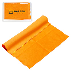 6" x 6" 220GSM Microfiber Cleaning Cloth in Clear PVC Case 44