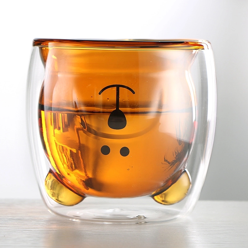 Custom 8.5 oz Double Wall Insulated Glass Cute Mugs 2