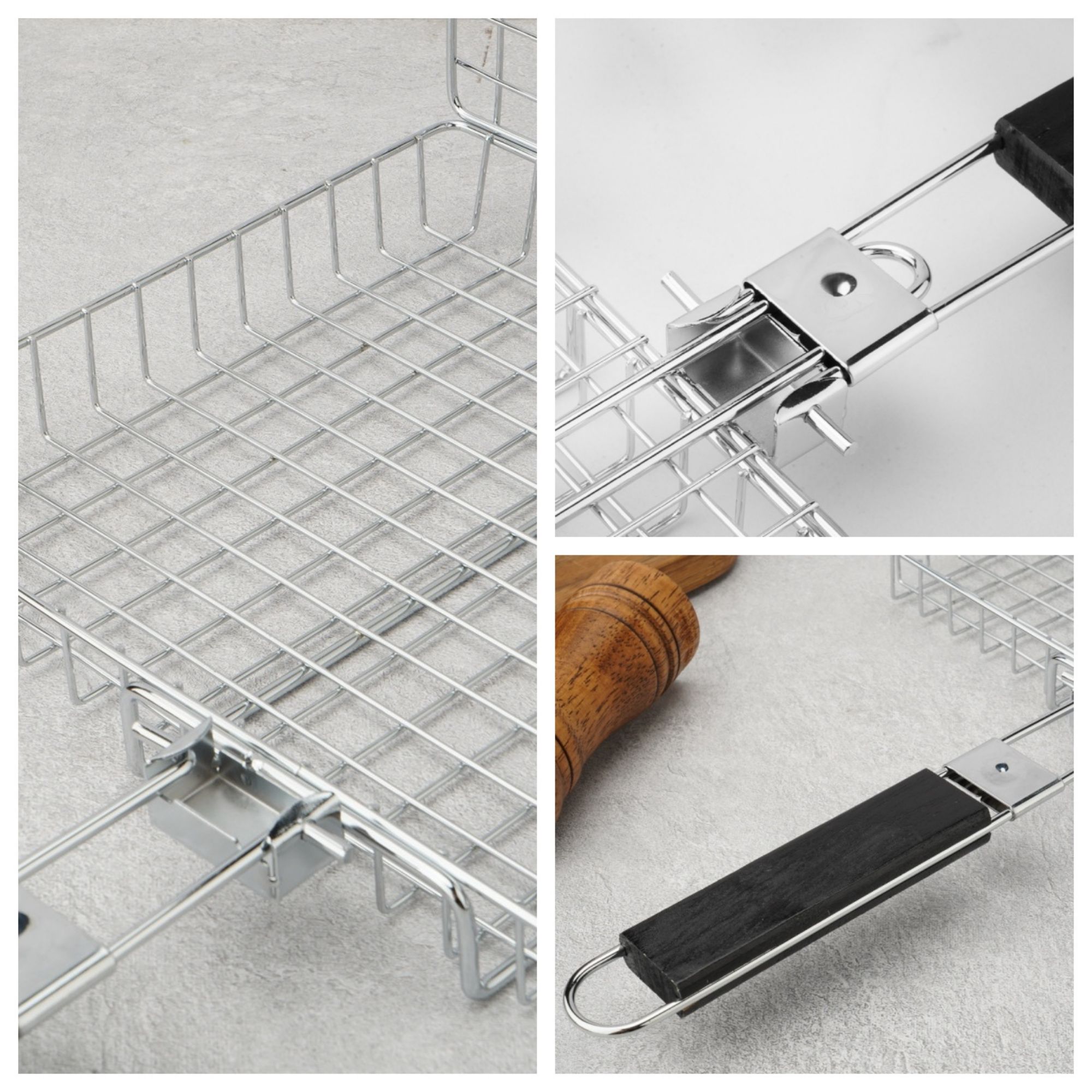 18.3"*12.6"*1.6" Stainless Steel Grill Basket 5