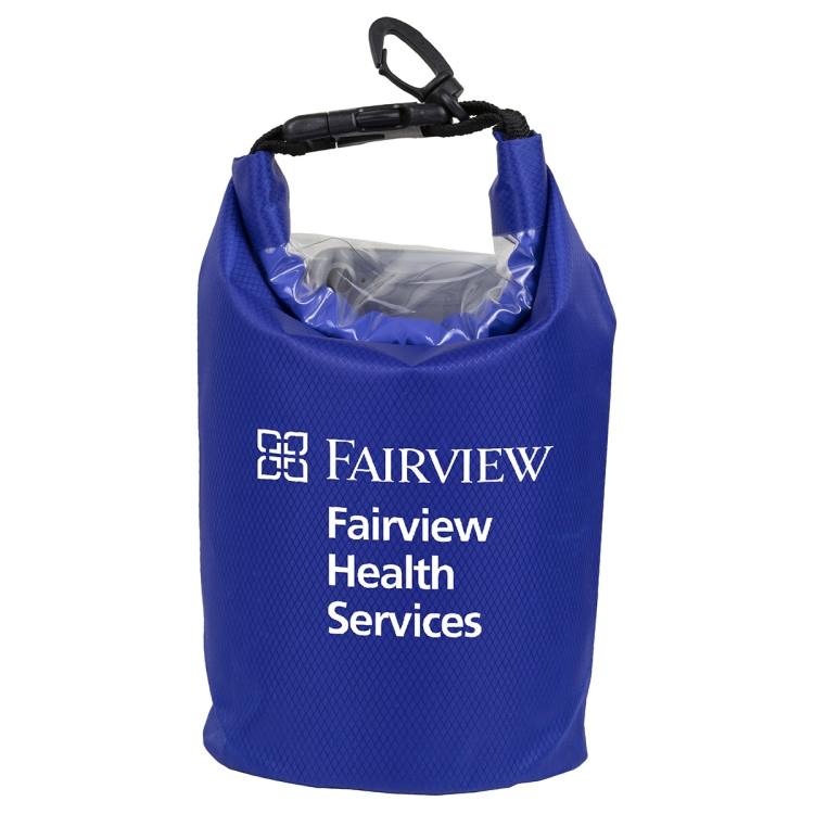 7" W x 11" H "The Navagio" 2.5 Liter Water Resistant Dry Bag With Clear Pocket Window 34