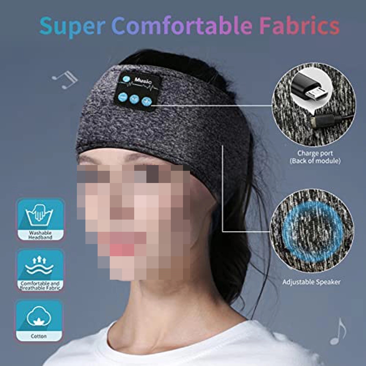 Sleep Headphones Bluetooth Headband with Built -in Speakers 2