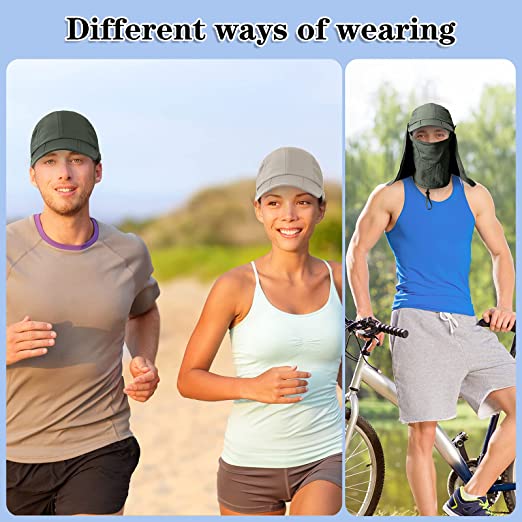 Neck Fishing Sun Protection Detachable Face Flap Hat 10