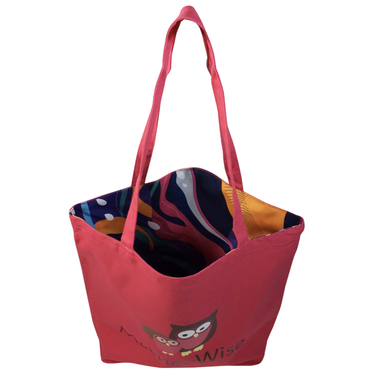 Reversible Pink Cotton Tote 2