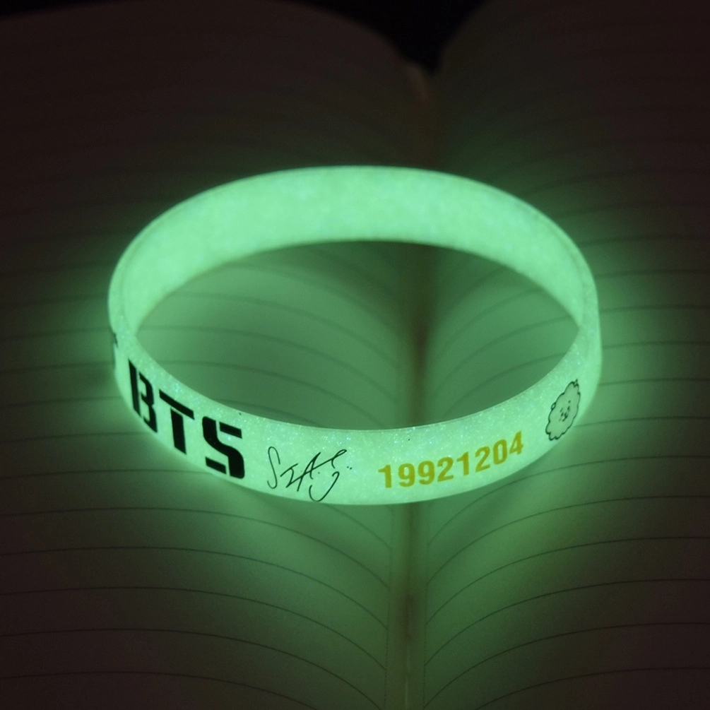 1/2" Glowing printing silicone bracelet wristbands 7