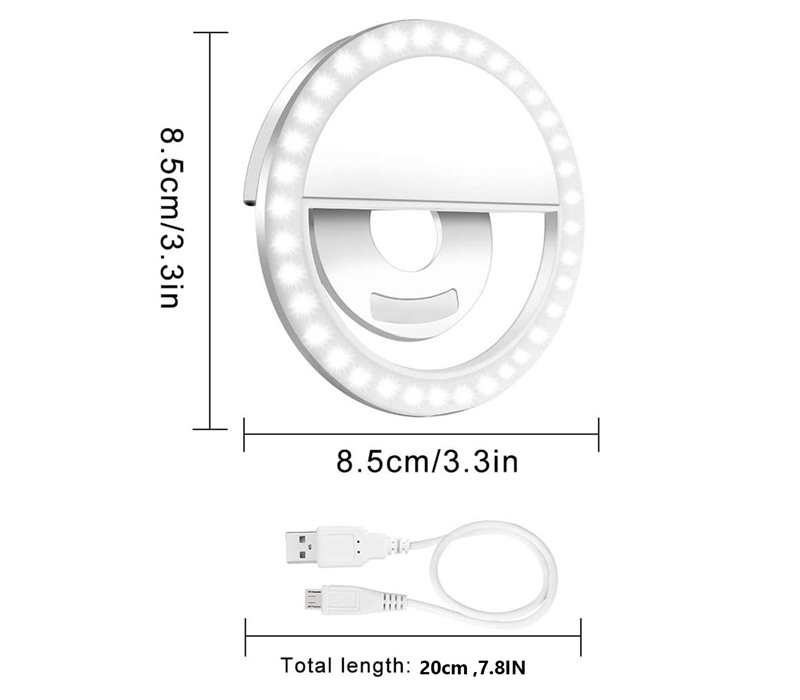 Bower Clip On LED Ring Light White 9