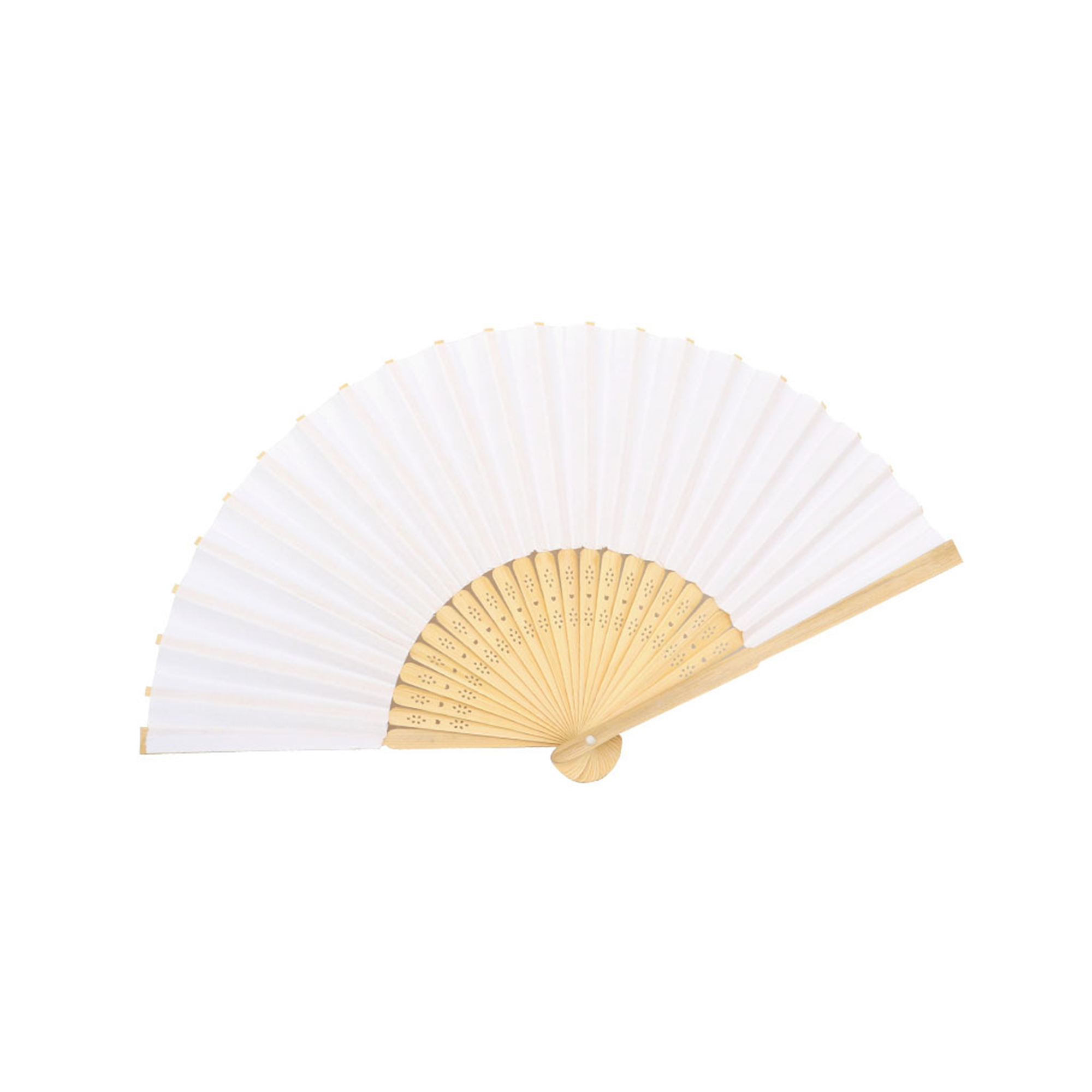 Bamboo Frame Paper Folding Fan Full Color Center Print 14