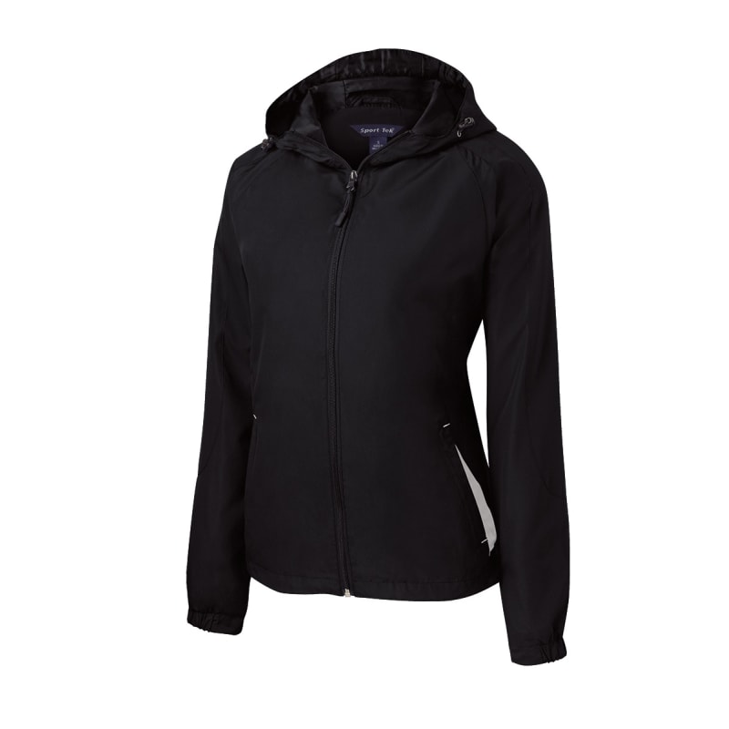 Sport-Tek Women's Colorblock Hooded Raglan Jacket. 14