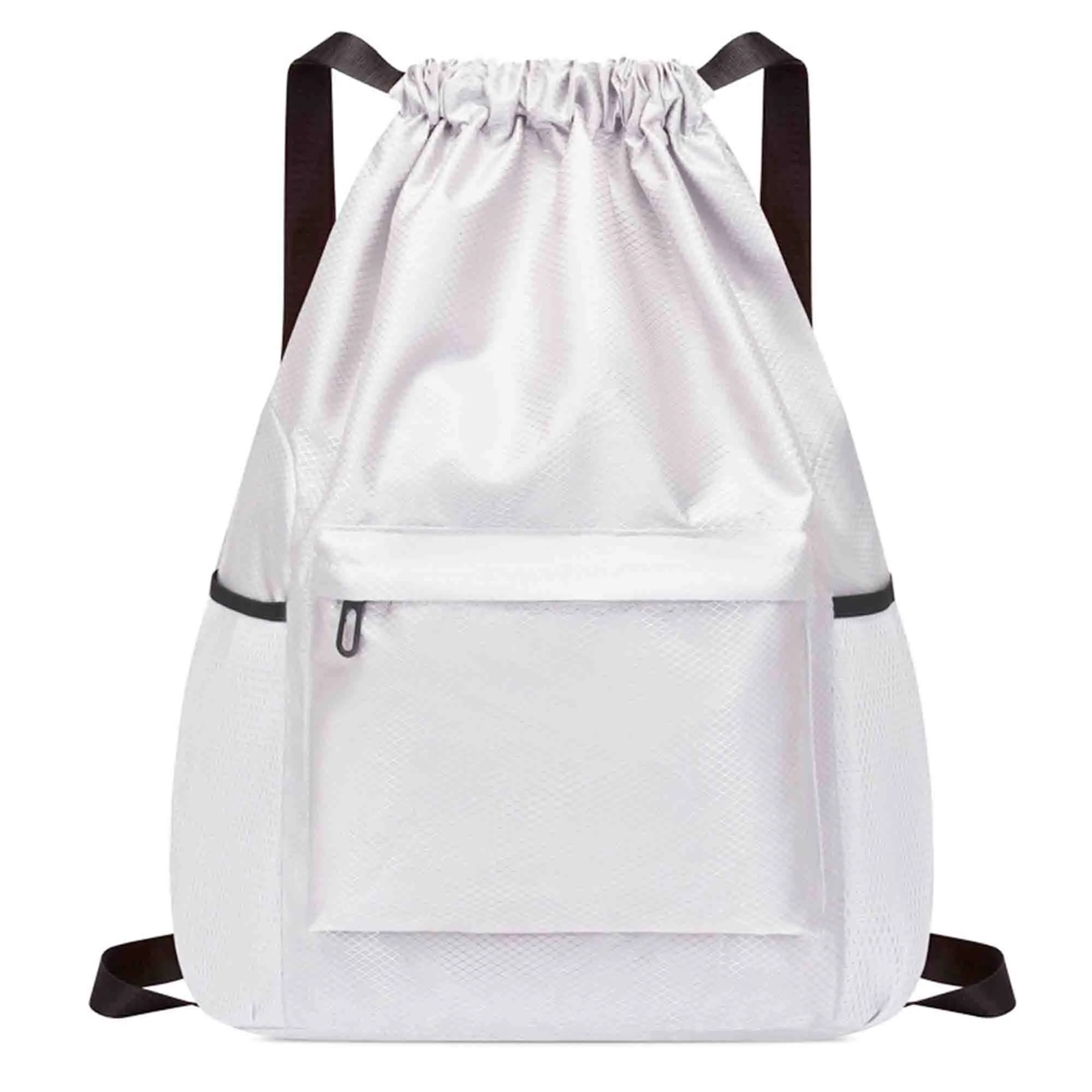 Waterproof Drawstring Backpack With Front Zipper Pocket 8