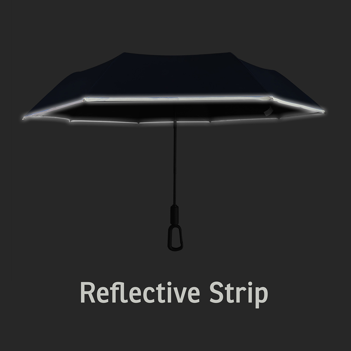 Ridgeline 46" Arc Reflective Umbrella with Carabiner Handle 27