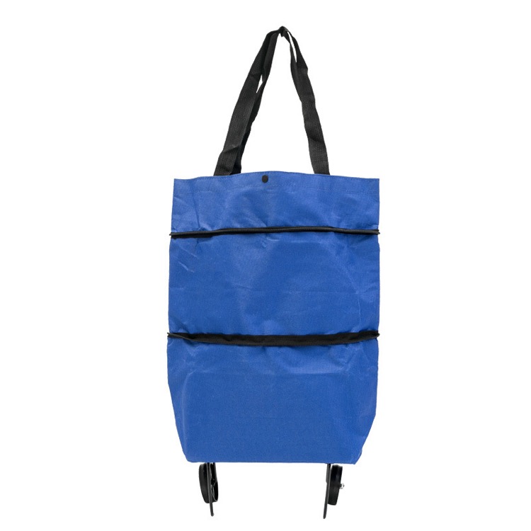 Folding Shopping Bag Collapsible Trolley with Wheels 3