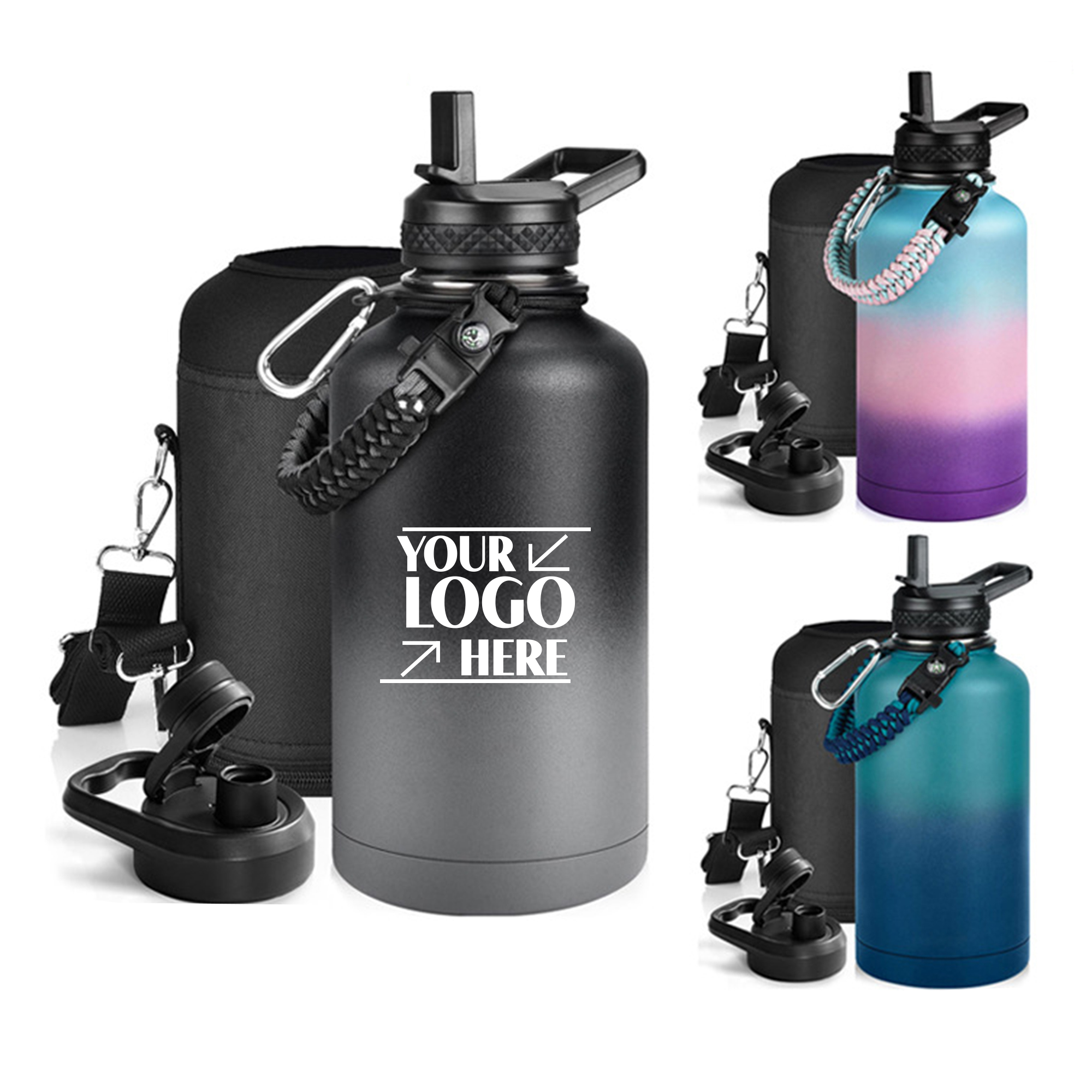 Gradient Color Space Water Bottle Set 2