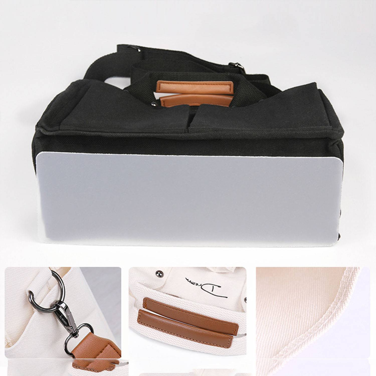 Canvas Multi-pocket Instagram Casual Crossbody Bag 2