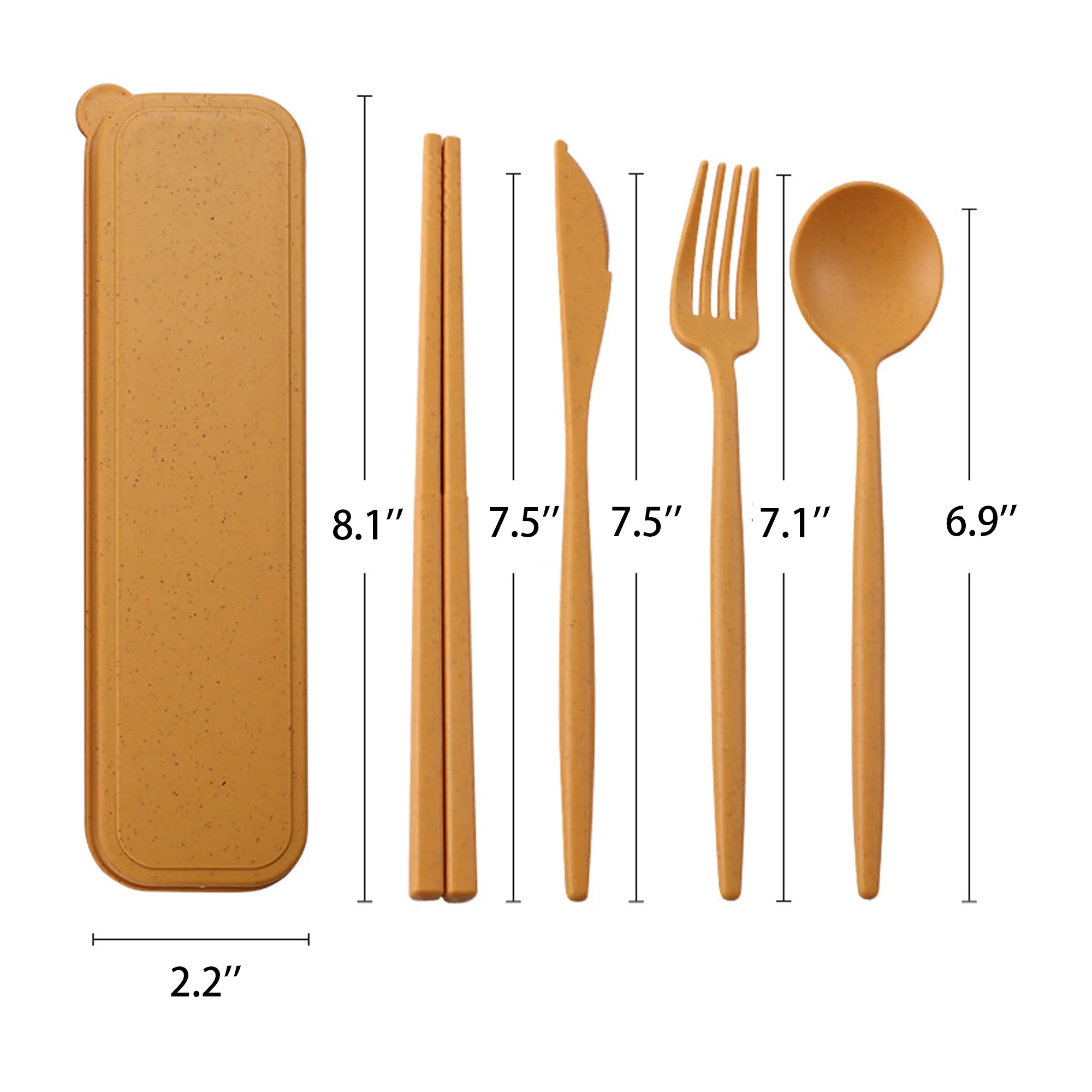 Wheat Straw Cutlery Portable Utensils Spoon Fork Knife Sets 5
