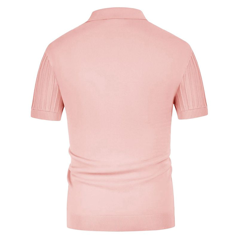 Mens Textured Knit Polo Shirts 10