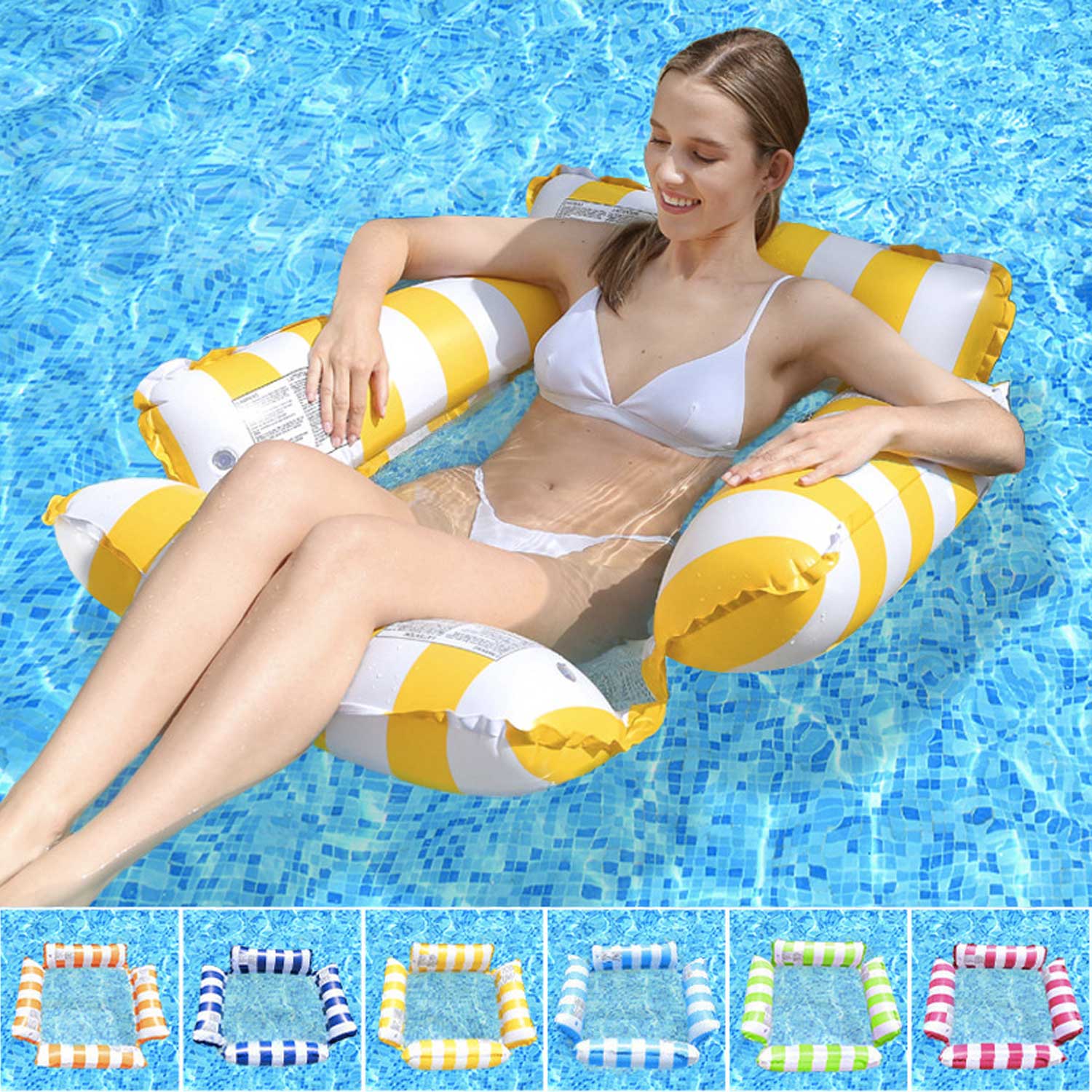 Inflatable Lounge Float – Foldable Backrest 14