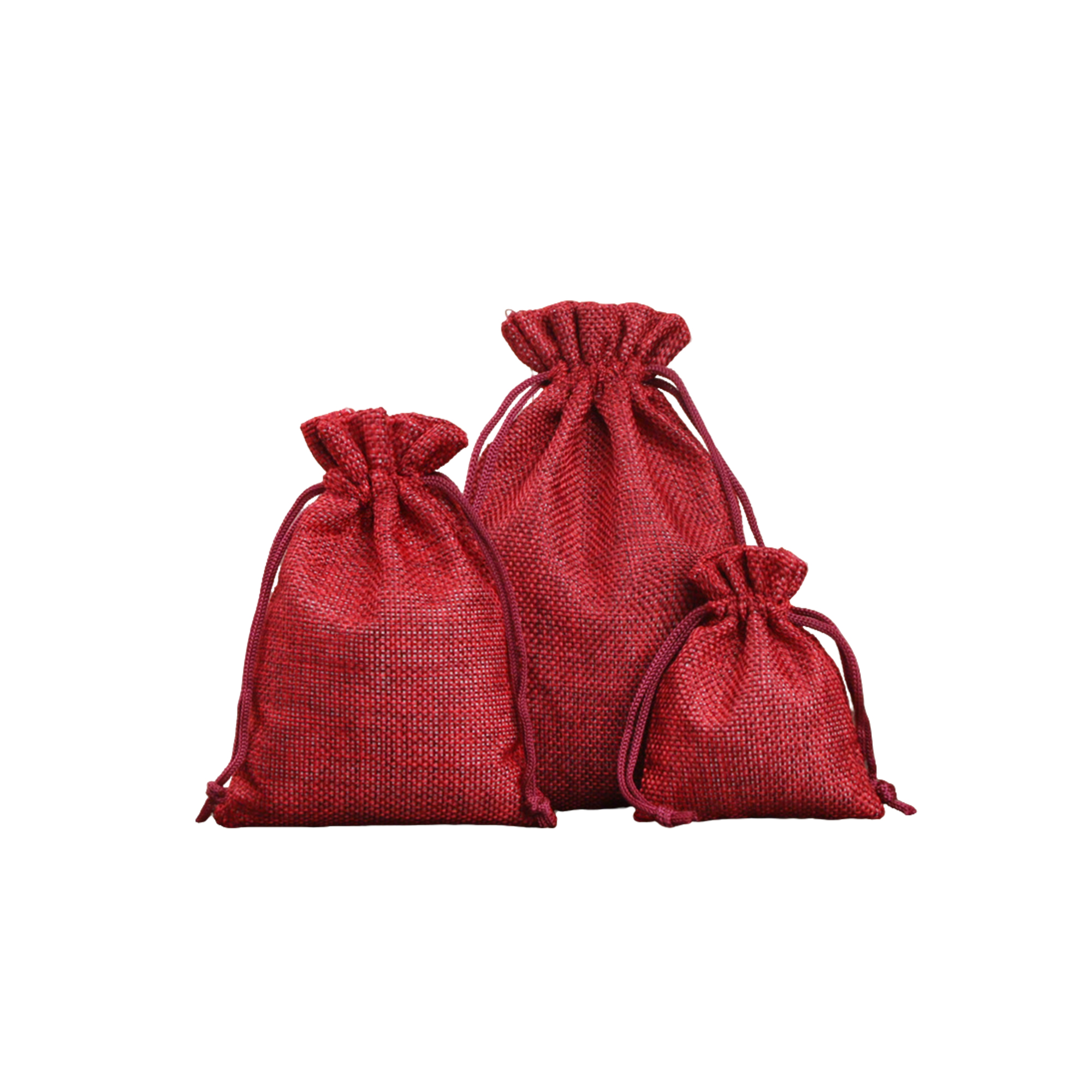 Burlap Drawstring Gift Pouch With Double Knot Closure 9