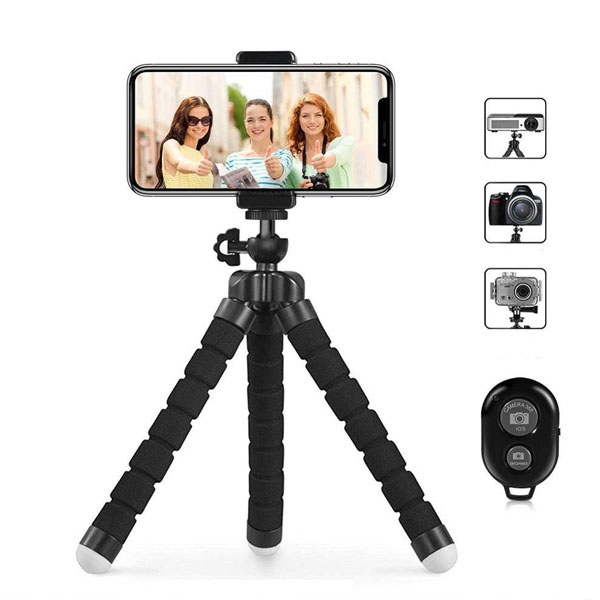 Universal Tripod + Bluetooth Shutter for Smartphones 4