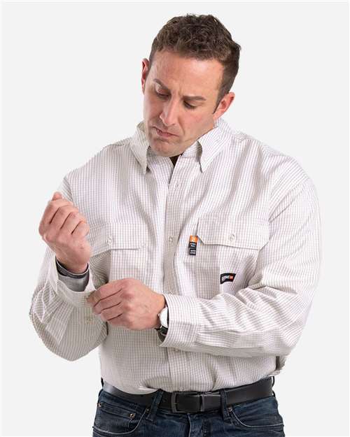 Men's Tall Flame-Resistant Down Plaid Work Shirt - FRSH21T 2