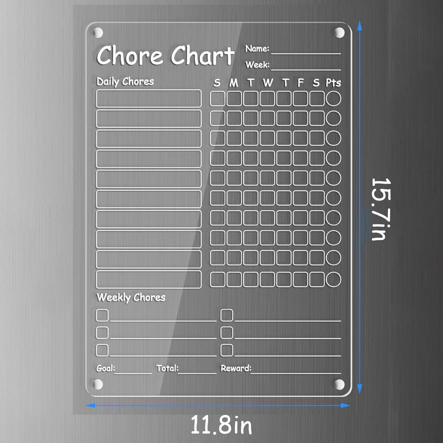 Clear Acrylic Magnetic Dry Erase Memo Board w/ Markers 4