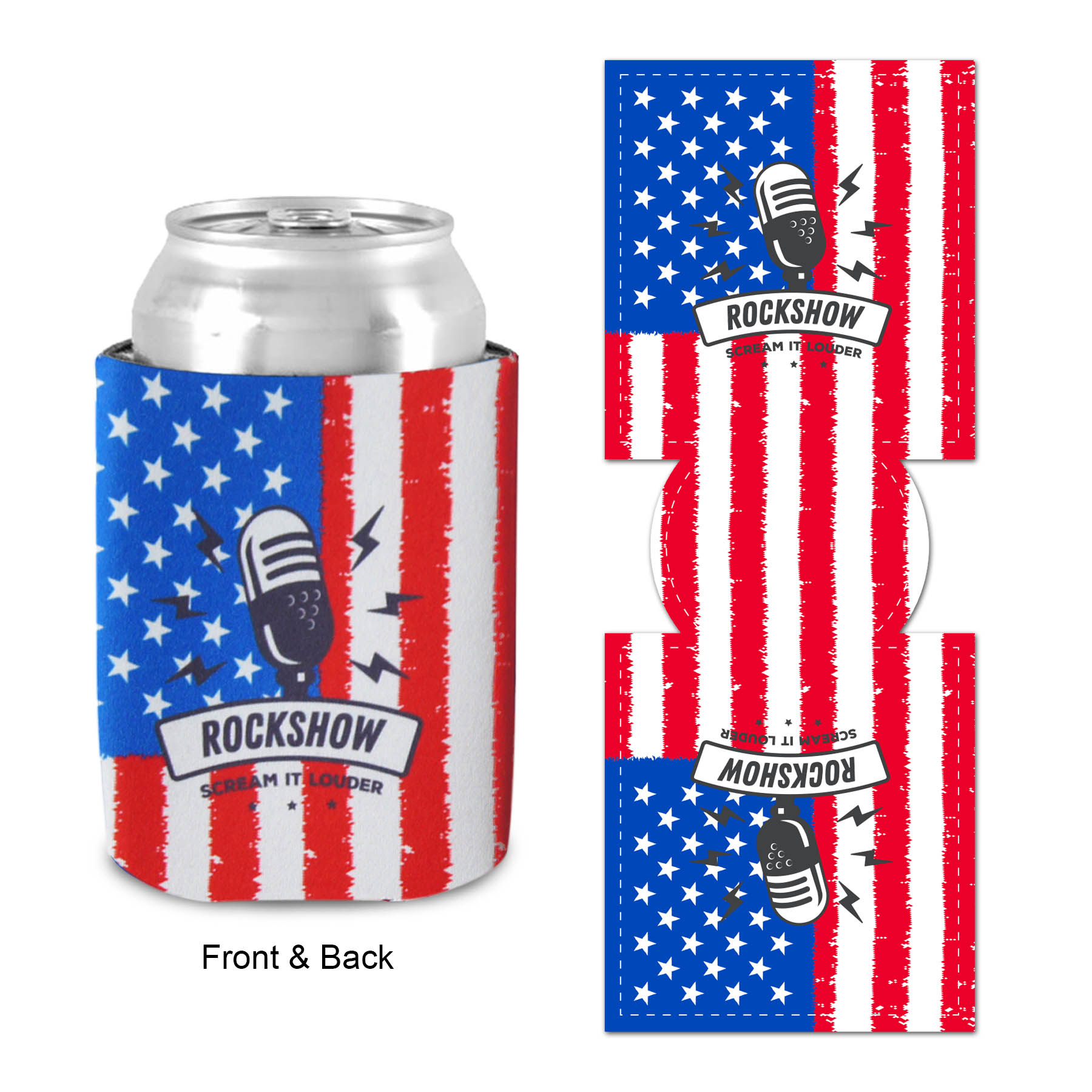 Free Shipping Flag Design Sublimated Collapsible Can Cooler 9