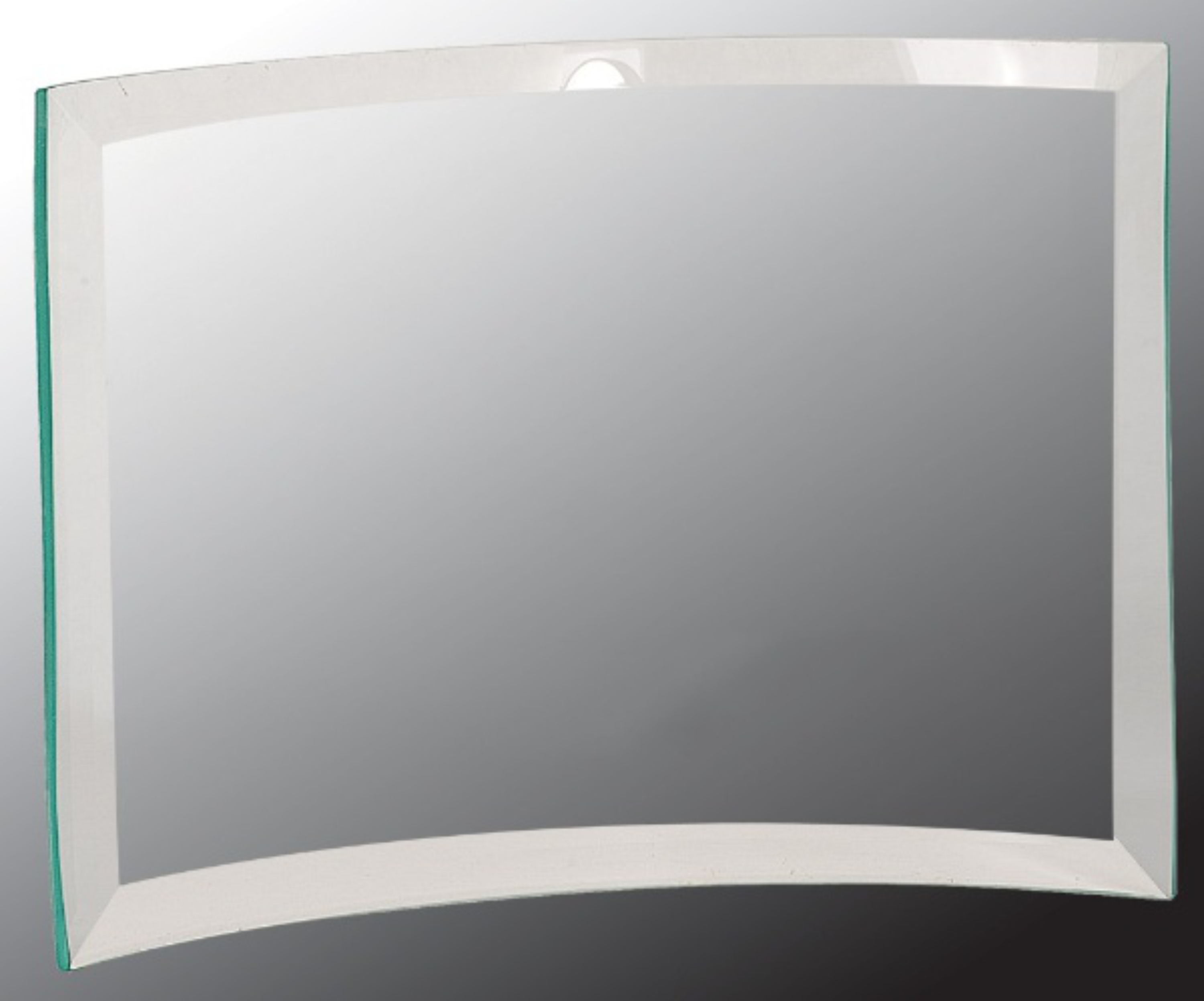 10" x 7" x 1/4" Jade Beveled Glass Crescent Award 2