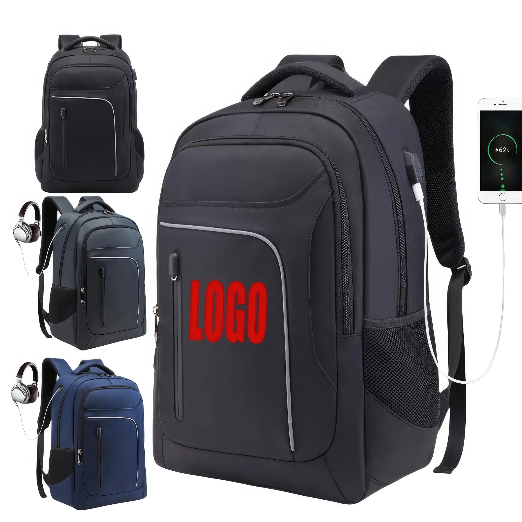 Business Travel School Laptop Backpack with USB Port 1