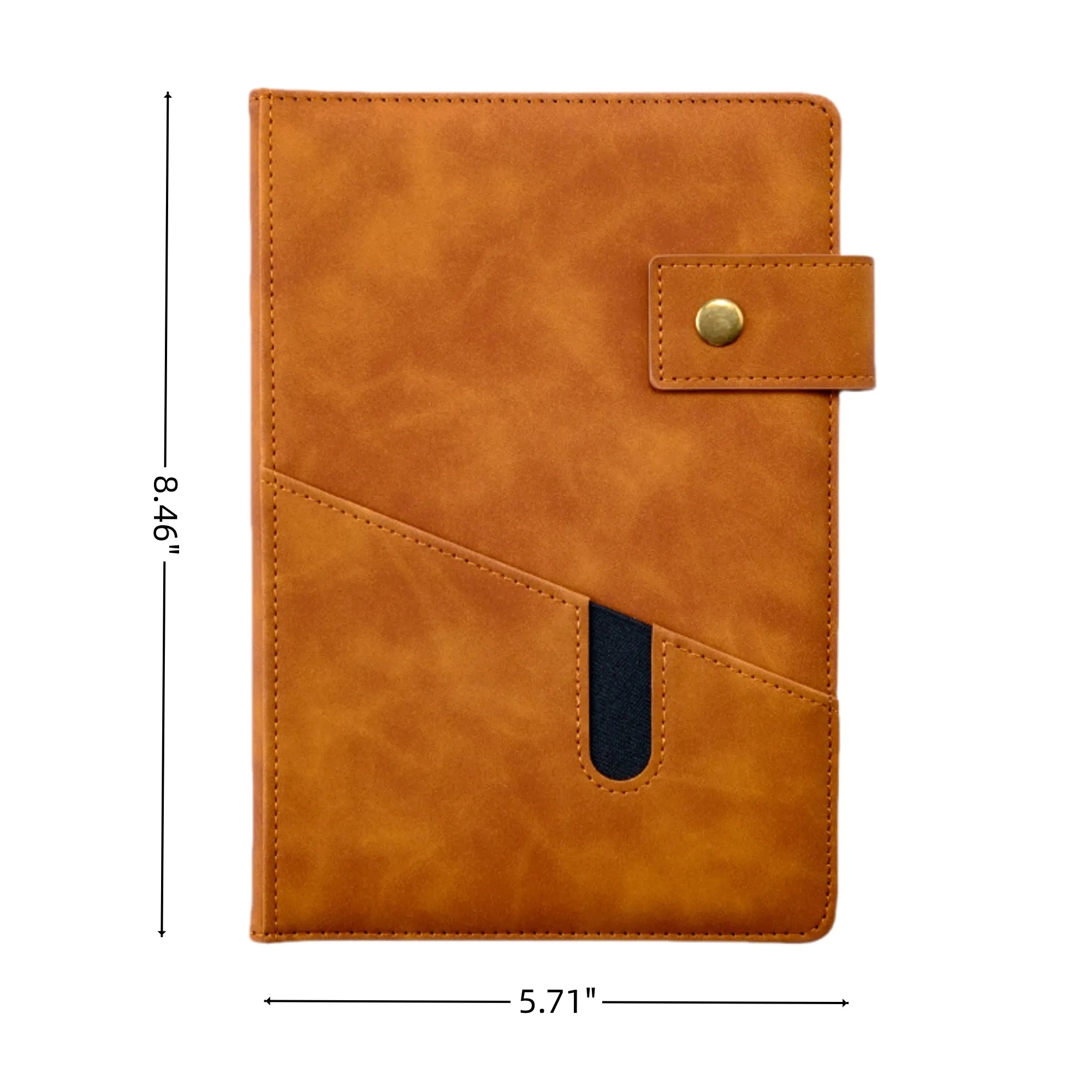 PU Leather Journal Notebook Meeting Record Book With Pocket 6