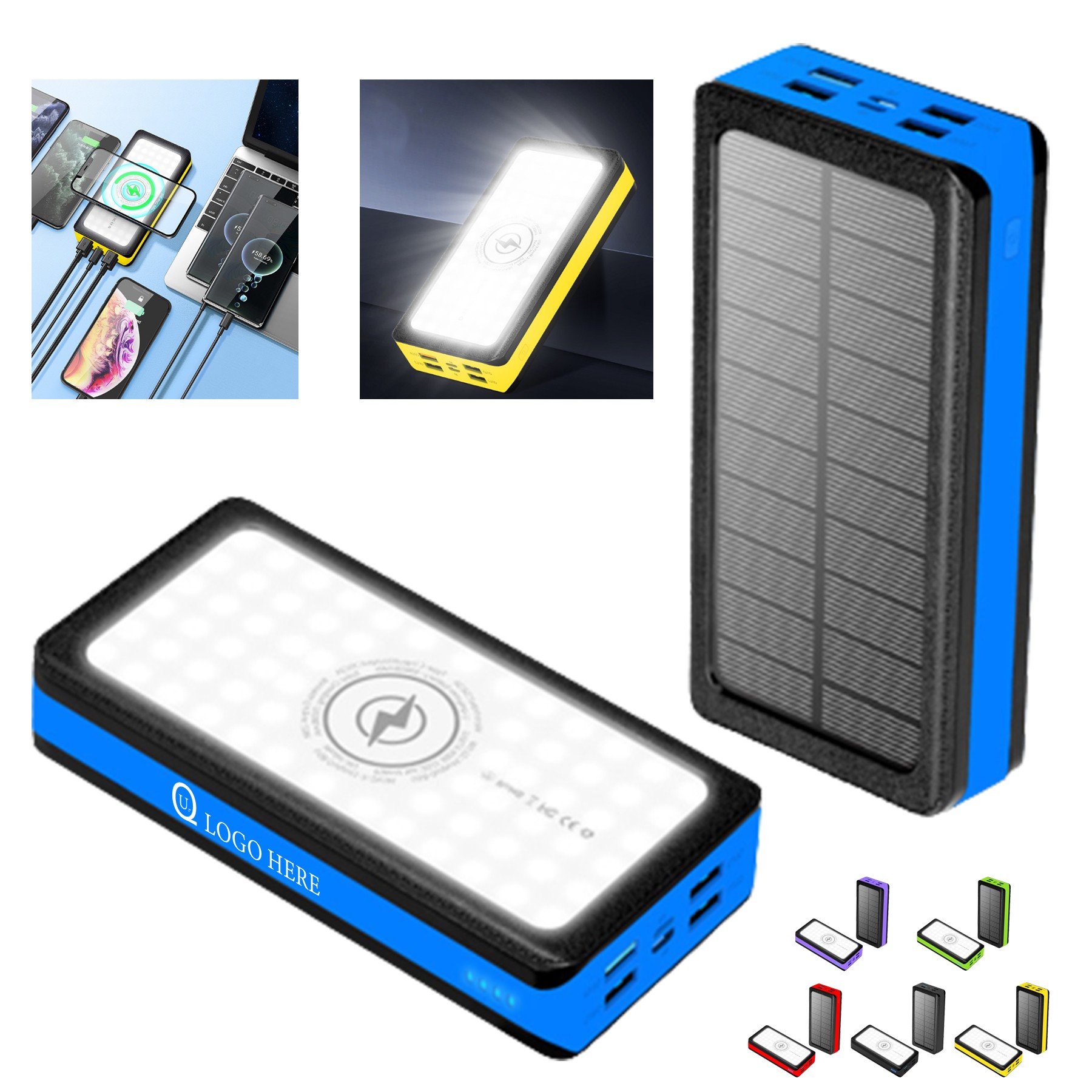 60000Mah Solar Power Bank Flashlight