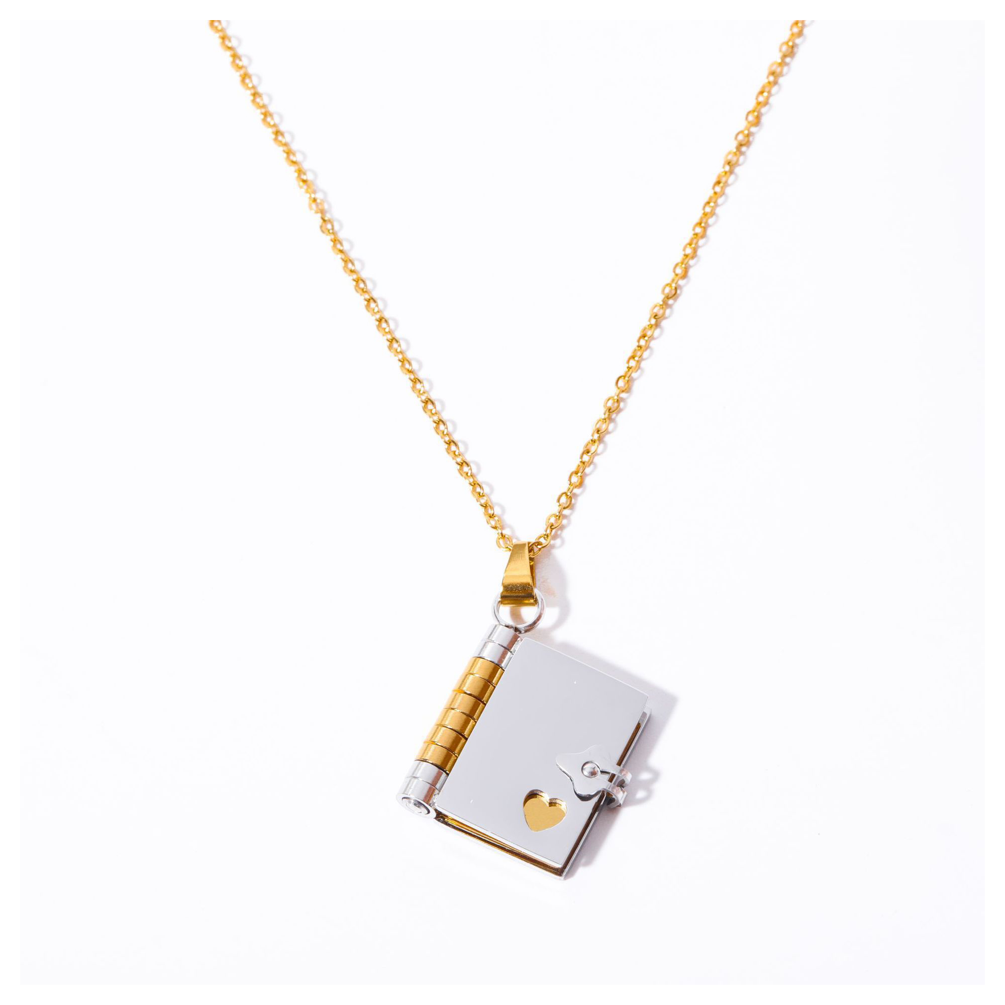 Stainless Steel Book Locket Pendant Necklace 0.71" Length X 0.47" Width X 0.2" Height 4