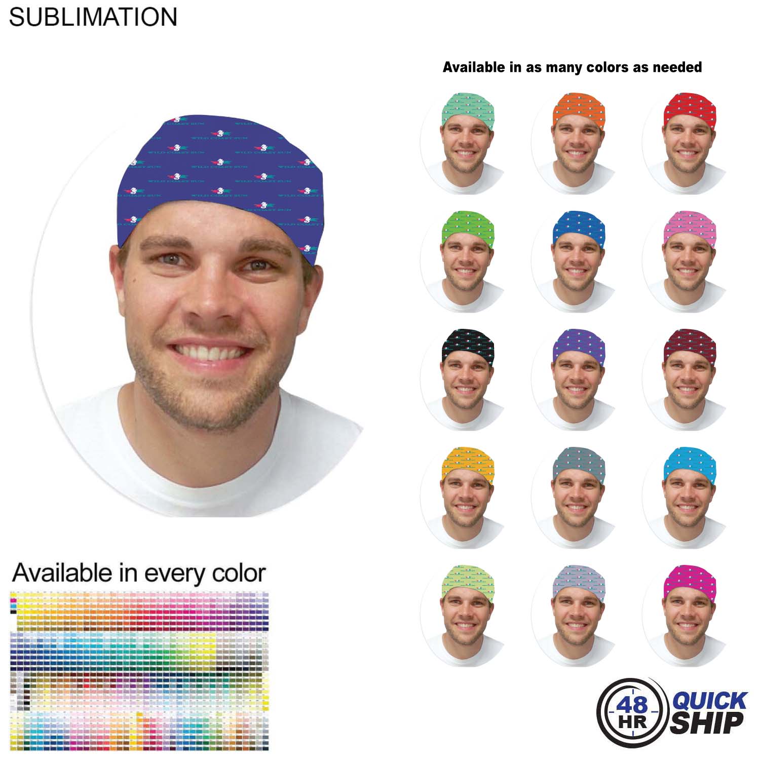 48 Hr Quick Ship - Team Building Sublimated Multifunction Tubular Headwear (Fandanna Bandanna) 5