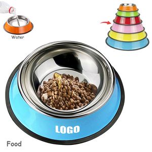 25cm Colorful Steel Pet Bowl Food Tray 4