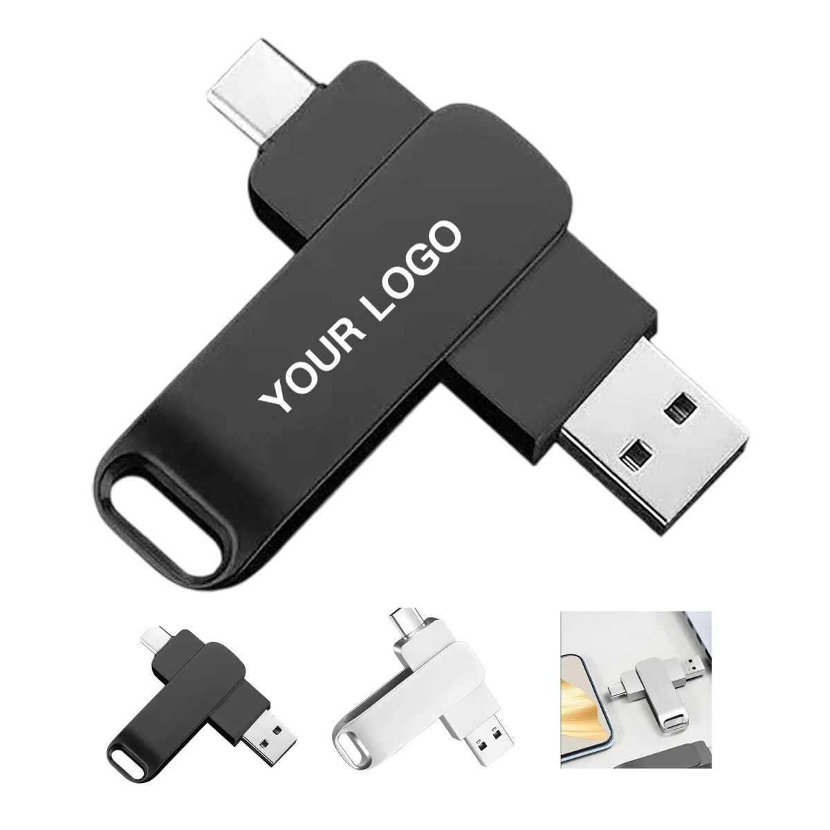 Dual Port Metal USB Flash Drive 2
